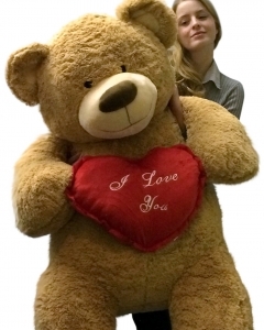 4ft brown Teddy Bear w/love pilliow